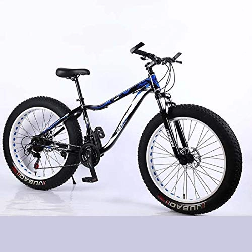 Fat Tyre Mountain Bike : Adult Fat Tire Mountain Bike, Aluminum Alloy Snow Off-Road Bikes, Double Disc Brake Beach Cruiser Bicycle, 26Inch * 4.0 Wide Wheels, E