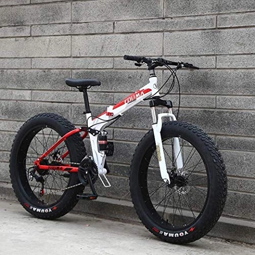 Fat Tyre Mountain Bike : Adult Mountain Bikes, All Terrain Road Bicycle 20Inch Fat Tire Hardtail Men Mountain Bike, Dual Suspension Frame And Suspension Fork (Color : Red, Size : 24 speed)
