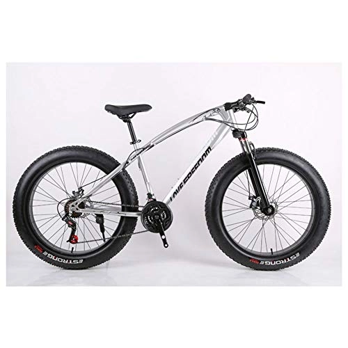 Fat Tyre Mountain Bike : Adult Mountain Bikes, Frame Fat Tire Front Suspension Mountain Bicycle, High-Carbon Steel Frame, All Terrain Mountain Bike, 26 Inch 7 / 21 / 24 / 27 Speed, 26 inches 7 speeds