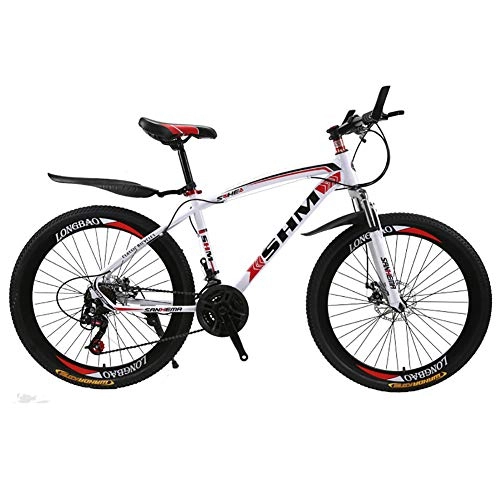 Fat Tyre Mountain Bike : AI-QX 26 Inch Mountain Bike, Foldable, 21-Speed Shimano, Front And Rear Mechanical Disc Brakes, Suitable for Boys And Girls (BMX), Red