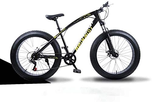 Fat Tyre Mountain Bike : All Terrain Mountain Bicycle, 26 Inch Fat Tire Hardtail Mountain Bike, Dual Suspension Frame And Suspension Fork, Men's And Women Adult, (Color : Black spoke, Size : 21 speed)