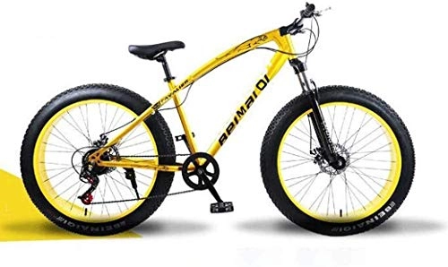 Fat Tyre Mountain Bike : All Terrain Mountain Bicycle, 26 Inch Fat Tire Hardtail Mountain Bike, Dual Suspension Frame And Suspension Fork, Men's And Women Adult, (Color : Gold spoke, Size : 7 speed)