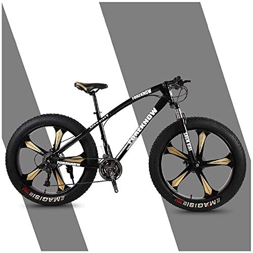 Fat Tyre Mountain Bike : Aoyo Mountain Trail Bicycle, Fat Tire, MTB, All-Terrain, 26 Inch 24 Speeds, Bike, High Carbon Steel, Mountain Bikes, Front Suspension Double Disc Brake, 5 Spoke, Colour:silver (Color : Black)