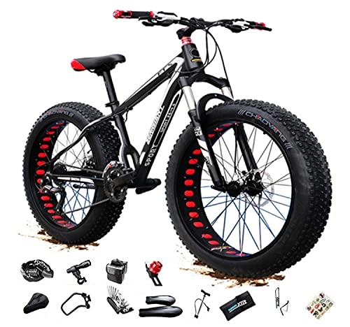 Fat Tyre Mountain Bike : ASEDF Mountain-Bicycles Sport, Mens All-Terrain Fat Tire Mountain Bike, 27 / 30 Speed Drivetrain, 26-inch Wheels, 11CM Wide Tires 26"-30 Speed