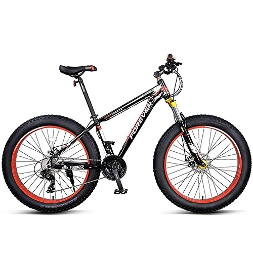 Fat Tyre Mountain Bike : Bananaww 26 * 4.0 Inch Thick Wheel Mountain Bikes, Adult Fat Tire Mountain Trail Bike, 27 Speed Bicycle, High-carbon Steel Frame, Dual Full Suspension Dual Disc Brake Bicycle