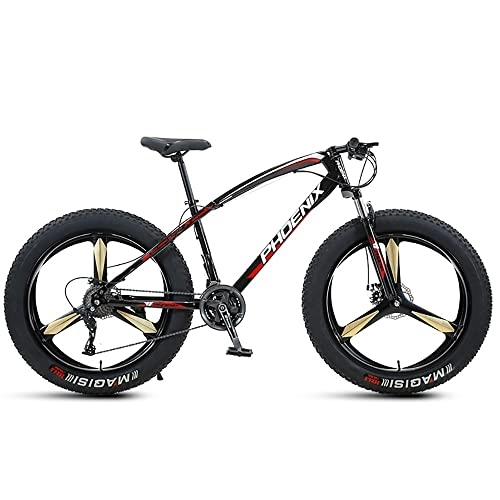 Fat Tyre Mountain Bike : Bananaww 26-inch Mountain Bike, 21 Speed Mountain Bicycle With High Carbon Steel Frame and Double Disc Brake, Front Suspension Shock-Absorbing Men and Women's Outdoor Cycling Road Bike