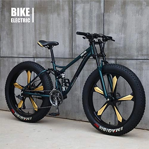 Fat Tyre Mountain Bike : Bicycle 26 Inch Fat Tire Mountain Trail Bike Dual Disc Brake High-carbon Steel Frame Anti-Slip Bikes For Teens Or Adults, 27 Speed