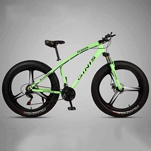 Fat Tyre Mountain Bike : Bicycle, Mountain Bike 26 Inch Steel Frame - Dual Disc Brakes Mountain Bicycle Sports Leisure For Adults (Color : Black, Size : 21 speed)
