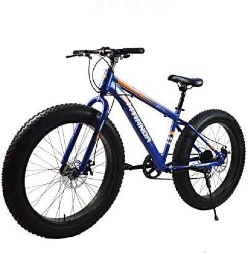 Fat Tyre Mountain Bike : Bicycle, Mountain Bike for Adults, 17-Inch High Carbon Steel Frame, 7-Speed, 26-Inch Aluminum Alloy Wheels, Double Disc Brake