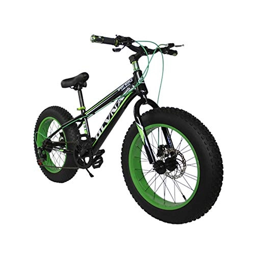 Fat Tyre Mountain Bike : Bicycles, Folding MTB 20" 7 21 24 27 Speed Double Disc Mountain Fat Bicycle Suspension Steel Frame 4" Tire Aluminum Wheel 20Kgs, Green