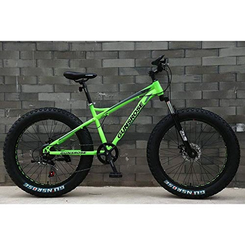 Fat Tyre Mountain Bike : Bike Bike Bicycle Outdoor Cycling Fitness Portable Fat Tire Adult Mountain Bike, Double Disc Brake / High-Carbon Steel Frame Cruiser Bikes, Beach Snowmobile Bicycle, 26 / 24 inch Magnesium Alloy Integrat