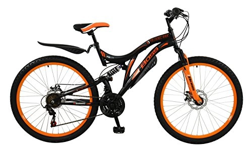 Fat Tyre Mountain Bike : BOSS Men's Ice Bike, Black / Orange, Size 26