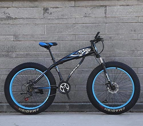 Fat Tyre Mountain Bike : BXU-BG Outdoor sports Snow Bike, 26" / 24" Big Wheel Mountain Bike, 7Speed Dual Disc Brake, Strong ShockAbsorbing Front Fork, Outdoor OffRoad Beach Bike (Color : E, Size : 26)