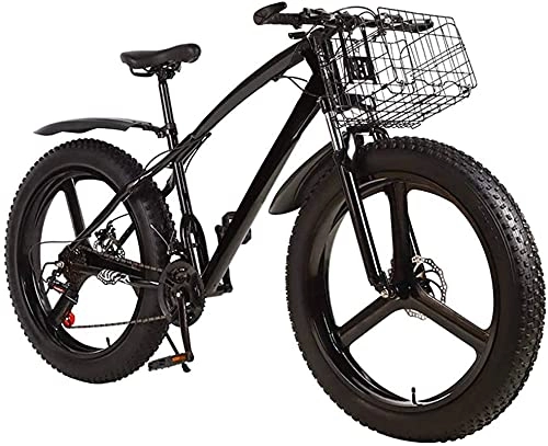 Fat Tyre Mountain Bike : CCLLA Fat Tire Mens Outroad Mountain Bike, 3 Spoke 26 in Double Disc Brake Bicycle Bike for Adult Teens