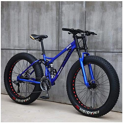 Fat Tyre Mountain Bike : CDFC Fat Tire mountain bike, 26 inch mountain bike bicycle with disc brakes, frames from carbon steel, suitable for people over 175 Cm United, 27 Speed