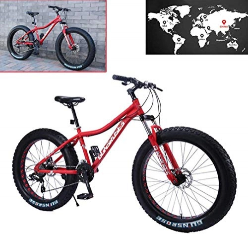 Fat Tyre Mountain Bike : Ceiling Pendant Adult-bcycles BMX 26 Inch 4.0 Fat Tire Snowmobile, Variable Speed Mountain Bike, 7 / 21 / 24 / 27 / 30 Speed, for Men, Women, Students, Red, 27