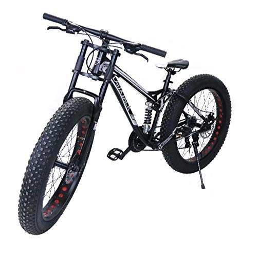 Fat Tyre Mountain Bike : CFSAFAA Bicycle 26"*4.0 fat tire bicycle mountain bike big wheels full suspension bike for men Also known as a bicycle or bicycle, it is usuall (Color : Blue, Size : 26 * 18.5(175-185cm))