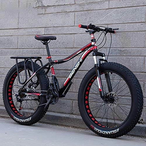 Fat Tyre Mountain Bike : CHHD Fat Man Wide And Thick Mountain Bike Big Tire Variable Speed Shock Absorber Snow Bike Beach Off-Road Adult Men And Women Double Car, B1, 26