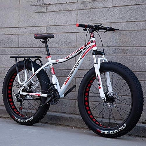 Fat Tyre Mountain Bike : CHHD Fat Man Wide And Thick Mountain Bike Big Tire Variable Speed Shock Absorber Snow Bike Beach Off-Road Adult Men And Women Double Car, B2, 26