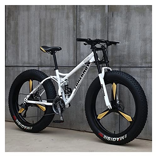 Fat Tyre Mountain Bike : CHICAI Adult 26-inch Mountain Cross-country High-carbon Steel Beach Snow Fat Bike Ultra-wide Tire Sports Bike 21-30 speed Low-speed Racing Student Bike (Size : 30-speed)
