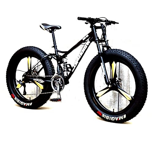 Fat Tyre Mountain Bike : CHICAI Adult High-carbon Beach Snow Fat Bike Mountain Cross-country Steel Ultra-wide Tire Sports Bike 21-30speed Low-speed Racing Student Bike 26-inch (Size : 24-speed)