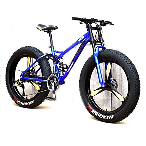 Fat Tyre Mountain Bike : CHICAI Beach Snow Fat Bike Adult High-carbon Mountain Cross-country Steel Ultra-wide Tire Sports Bike 21-30speed Low-speed Racing Student Bike 26-inch (Size : 30-speed)