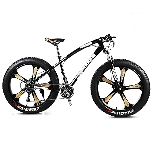 Fat Tyre Mountain Bike : CHICAI Beach Snow Fat Bike Mountain Bike 26-inch Mountain Cross-country Steel Ultra-wide Tire Sports Bike Adult 21-30speed Low-speed Racing Student Bike High-carbon (Size : 24-speed)