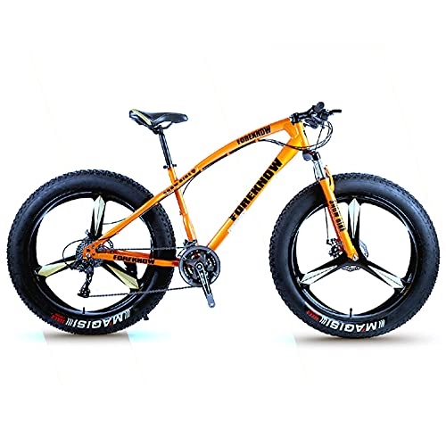 Fat Tyre Mountain Bike : CHICAI High-carbon Beach Snow Fat Bike Mountain Cross-country Steel Ultra-wide Tire Sports Bike 21-30speed Low-speed Racing Student Bike Adult 26-inch (Size : 21-speed)