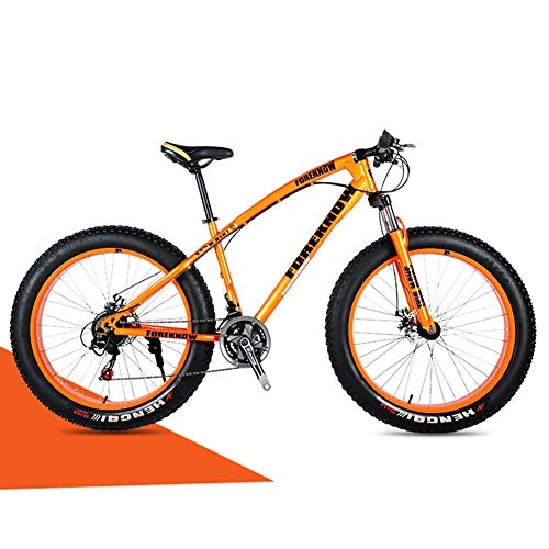 Fat Tyre Mountain Bike : CJF Mountain Bike Fat Tire Snow Beach Snow Bicycle with 4.0" Fat Tyres&Double Disc Brake for Adult Student (26 Inch, 21 Speed), C