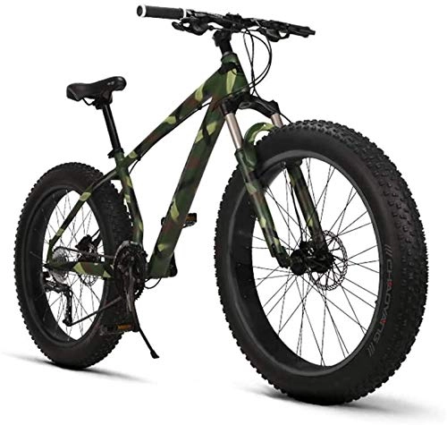 Fat Tyre Mountain Bike : CLOTHES Commuter City Road Bike Adult Mens Fat tire Mountain Bike, Aluminum Alloy Frame Beach Snow Bikes, Double Disc Brake 27 Speed Bicycle, 26 Inch Wheels Unisex (Color : A)