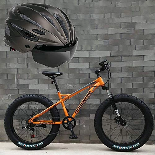 Fat Tyre Mountain Bike : COKECO Fat Tire Mens Mountain Bike, High-Tensile Steel Frame, 7-27Speed, 26-inch Wheels Variable Speed Off-road Beach Snowmobile Adult 4.0 Super Wide Tire Mountain Bike Male And Female