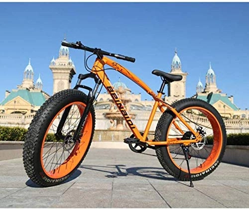 Fat Tyre Mountain Bike : CSS 26 inch 4.0 Widened Large Tire Shift Fat Tire Bike, Mountain Beach Snowmobile, Shock Absorption Off-Road Bicycle 7-10, 30Speed