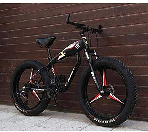 Fat Tyre Mountain Bike : CSS 26 inch Wheels Mountain Bike Bicycle for Adults, Fat Tire Hardtail MBT Bike, High-Carbon Steel Frame, Dual Disc Brake 6-27, 21 Speed
