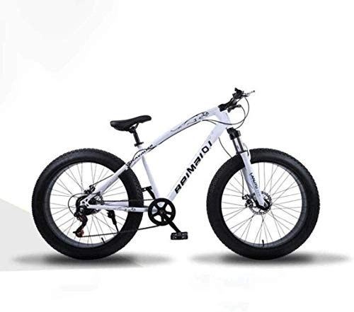 Fat Tyre Mountain Bike : CSS Mountain Bikes 26 inch Fat Tire Hardtail Mountain Bike Dual Suspension Frame and Suspension Fork All Terrain Bicycle Men's and Women Adult 5-25, White Spoke