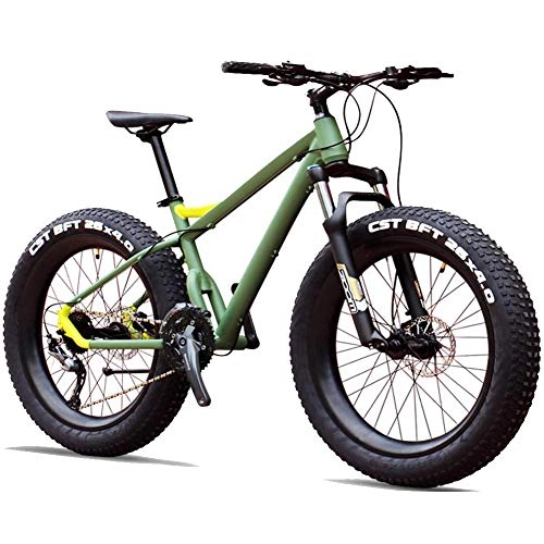 Fat Tyre Mountain Bike : Cxmm 27-Speed Mountain Bikes, Professional 26 inch Adult Fat Tire Hardtail Mountain Bike, Aluminum Frame Front Suspension All Terrain Bicycle, B