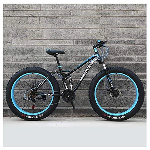 Fat Tyre Mountain Bike : Cxmm Mens Womens Mountain Bikes, High-Carbon Steel Frame, Dual Disc Brake Hardtail Mountain Bike, All Terrain Bicycle, Anti-Slip Bikes, Orange, 26 inch 27 Speed, Blue, 24 Inch 24 Speed