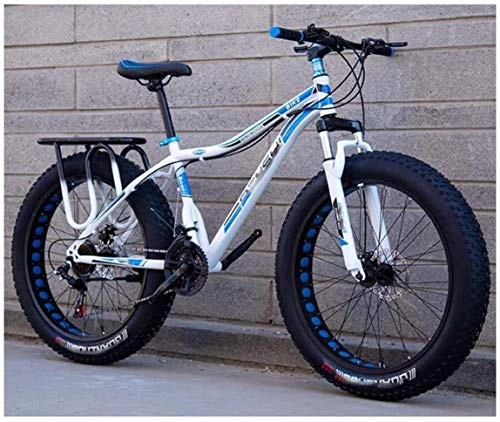 Fat Tyre Mountain Bike : CYSHAKE Movement 26 Inch Fat Tire Off-road Mountain Bike Super Thick 4.0 Tire 21 / 24 / 27Speed High Carbon Steel Frame Full Suspension Disc Brake Adult Men and Women Hard Tail Bicycle Outdoor cycling