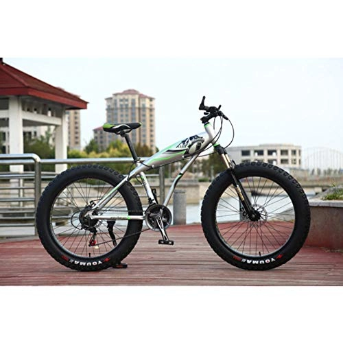 Fat Tyre Mountain Bike : Dengjiam Bicycle 26 * 4.0 Fat Bike 7 / 21 / 24 / 27 Speed Mountain Bike Aluminum Alloy Shock Absorbers Bicycle Big Tire Snow Bike-A_24Inch_21_Speed