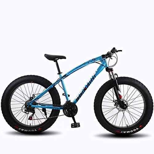 Fat Tyre Mountain Bike : Dengjiam Bicycle 26 Inch 24 Inch Snowmobile 4.0 Fat Tire Variable Speed Mountain Bike Off-Road Atv Custom Gift-Starry_Blue_24_Inch_24