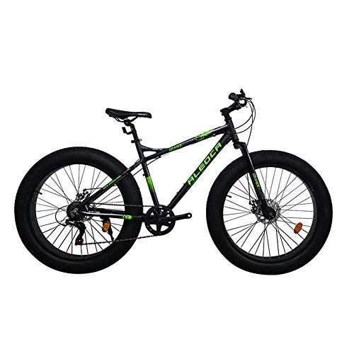 Fat Tyre Mountain Bike : DRAKE18 Fat bike, 26 inch 7 speed shift double disc brakes off-road 4.0 tires snowmobile beach adult bicycle, Black