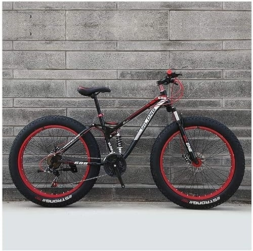 Fat Tyre Mountain Bike : dtkmkj Mens Womens Mountain Bikes, High-Carbon Steel Frame, Dual Disc Brake Hardtail Mountain Bike, 26 Inch 27 Speed