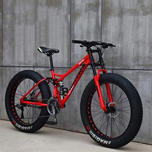 Fat Tyre Mountain Bike : EMPTY Mountain Bikes, 24 Inch 26 Inch Fat Tire Hardtail Mountain Bike, Dual Suspension Frame and Suspension Fork All Terrain Mountain Bike, 24speed, F, 26in (Color : F, Size : 26in)