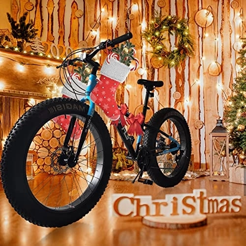 Fat Tyre Mountain Bike : Fat Tire Mountain Bike Snow Bike Beach Bike for Teens and Adults, 26 Inch 21 Speed Carbon Steel Frame Mountain Bicycle Spokes 29 Inch (Blue, 156 * 77 * 26CM)