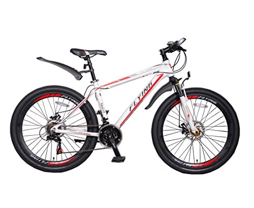 Fat Tyre Mountain Bike : Flying 21 speeds Mountain Bikes Bicycles Shimano Alloy Frame with Warranty (Red White)
