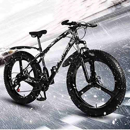 Fat Tyre Mountain Bike : FXMJ 26 Inch Mountain Bikes, Sports Cycling Bicycle Speed Off Road Beach Mountain Bike Adult Super Wide Tires Men and Women Cycling Students, All Terrain Mountain Bike, 24 Speed