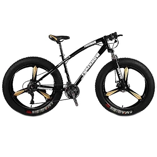 Fat Tyre Mountain Bike : GAOTTINGSD Adult Mountain Bike Bicycle MTB Adult Beach Bike Snowmobile Bicycles Mountain Bikes For Men And Women 26IN Wheels Adjustable Speed Double Disc Brake (Color : Black, Size : 24 speed)