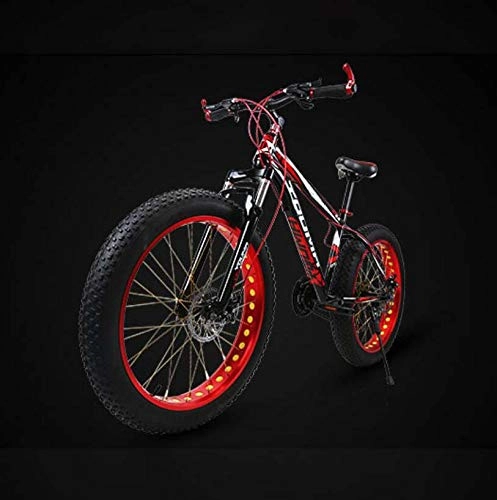 Fat Tyre Mountain Bike : GASLIKE 20 Inch Fat Tire Mountain Bikes for Men Women, Hardtail High-Carbon Steel Frame Mountain Bike Bicycle, Double Disc Brake, A, 7 speed