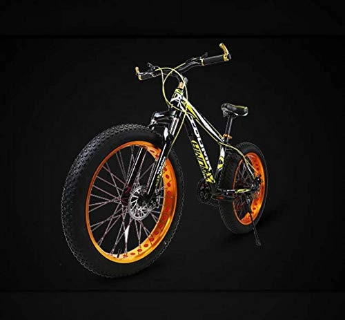 Fat Tyre Mountain Bike : GASLIKE 26 Inch Bicycle Mountain Bike for Adults Men Women Fat Tire Mens MBT Bike, with Aluminum Alloy Wheels And Double Disc Brake, C, 7 speed