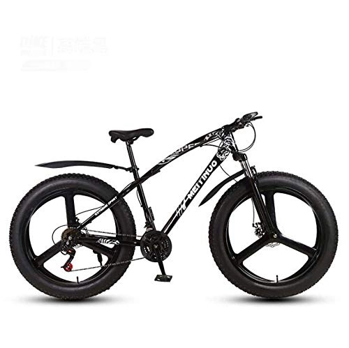 Fat Tyre Mountain Bike : GASLIKE 26 Inch Fat Tire Mountain Bike Bicycle for Adults, Hardtail MTB Bike, High Carbon Steel Frame Suspension Fork, Double Disc Brake, C, 21 speed