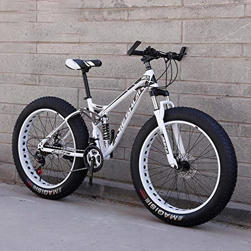 Fat Tyre Mountain Bike : GASLIKE Adult Fat Tire Mountain Bike, Off-Road Snow Bike, Double Disc Brake Cruiser Bikes, Beach Bicycle 24 Inch Wheels, E, 27 speed
